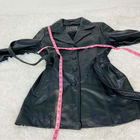 LEATHER LIMITED black genuine leather wrap jacket size medium - Picture 5 of 13
